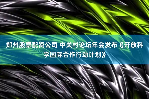 郑州股票配资公司 中关村论坛年会发布《开放科学国际合作行动计划》